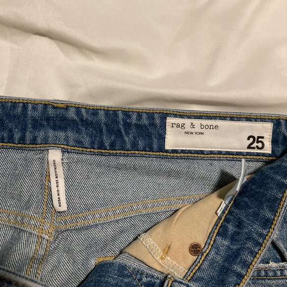 rag & bone Rosa Mid-Rise Boyfriend Distressed Ankle Jeans - Picture 4 of 16